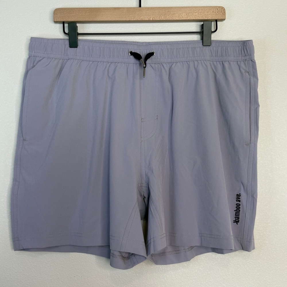 Bamboo Ave Light Purple Lavender Lined Athletic Gym Shorts Men's XXL